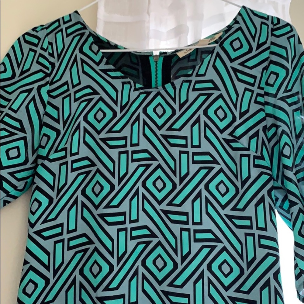 3/4 Length Sleeve Chevron Dress